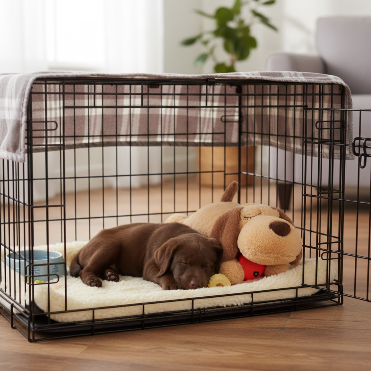 Puppy Heartbeat Stuffed Animal Anxiety Relief Plush Dog Toy with Soothing Sound