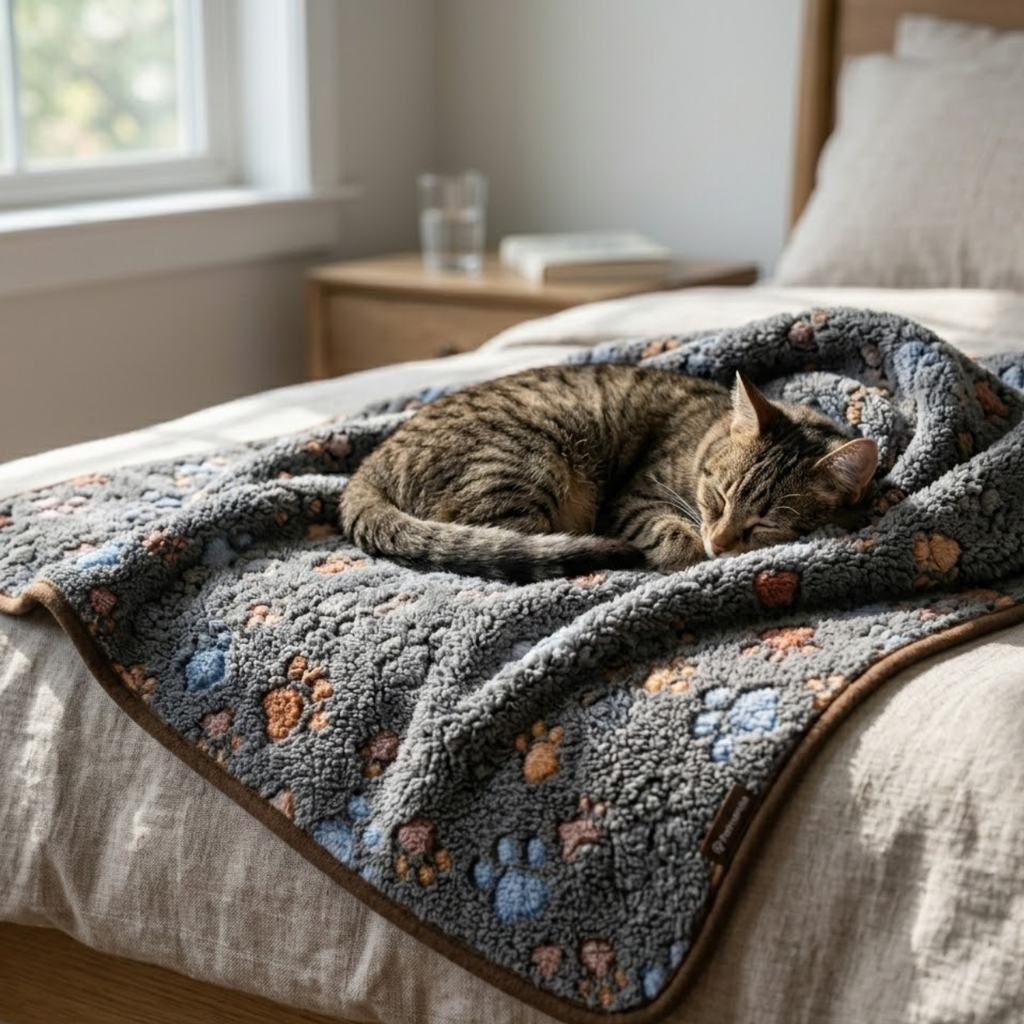 Soft Flannel Pet Blanket Breathable Coral Fleece Sleeping Mat for Dogs and Cats