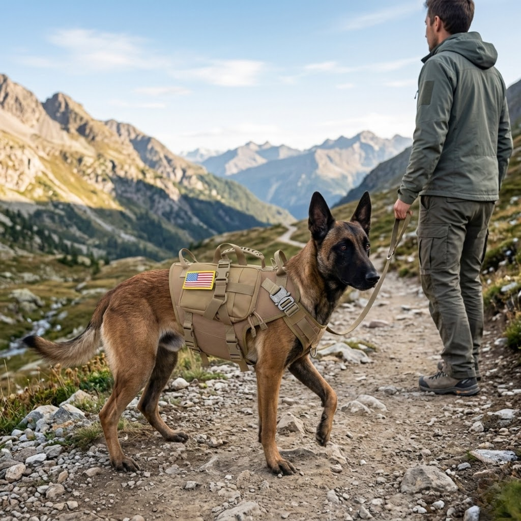 Tactical Dog Harness Military Nylon No Pull Vest With Molle Pouches and Handle