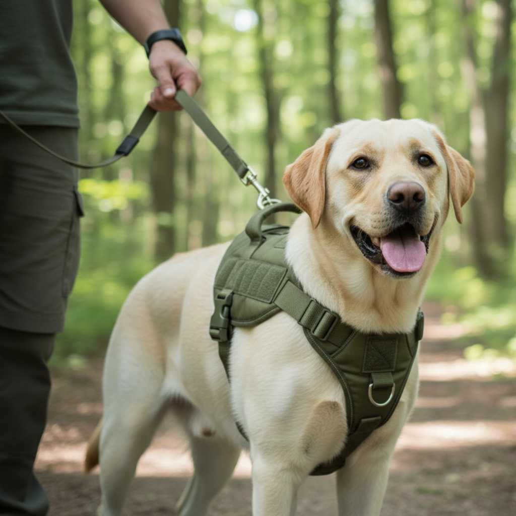 Adjustable K9 dog harness for comfort and control