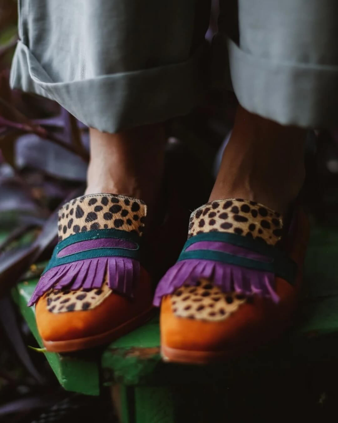 Animal Print Loafers With Fringes