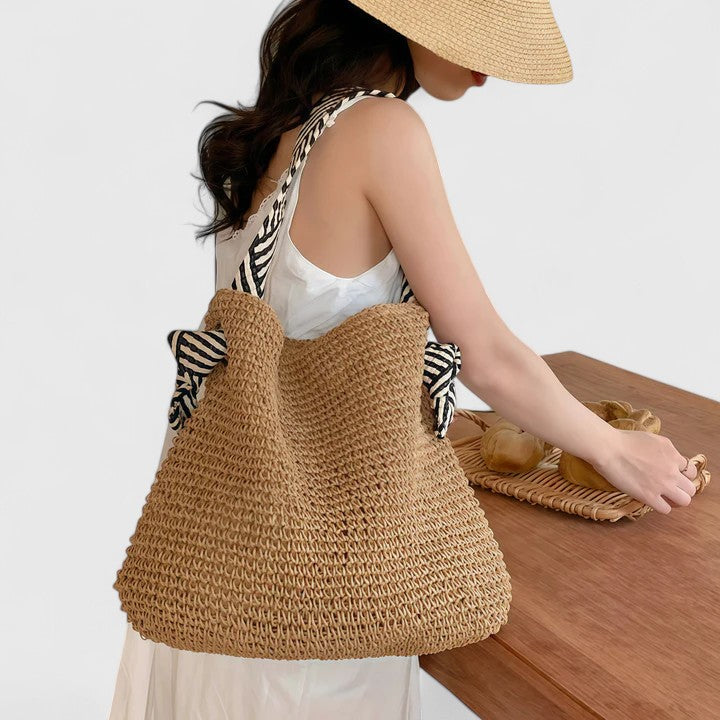 Large woven shoulder bag bohemian style