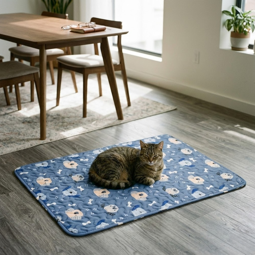Ice Silk Cooling Pet Mat Breathable PU Moisture Proof Dog Bed Blanket for Cats