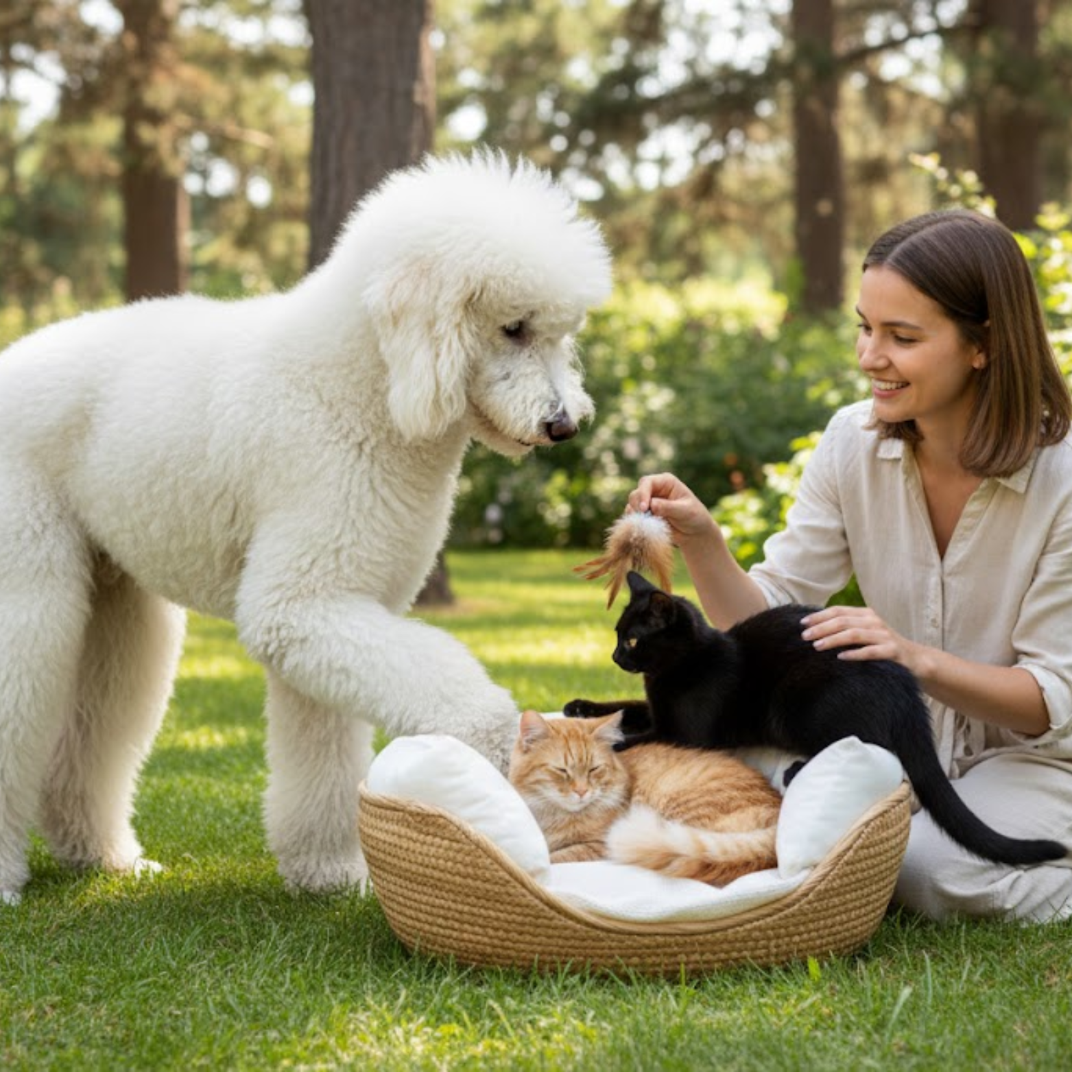 Pet Bed Soft Cat Kennel Dog Beds Sofa Bamboo Weaving