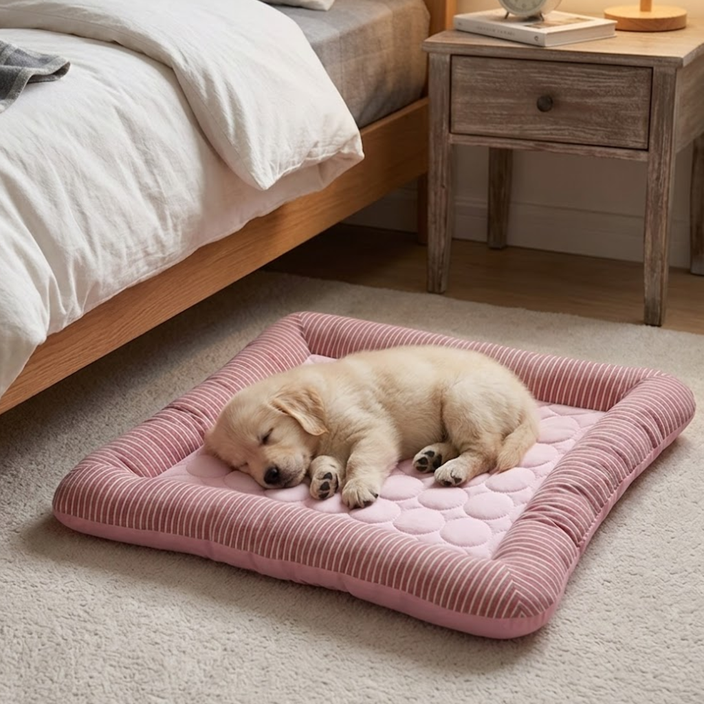 Ice Silk Dog Cooling Mat Breathable Cotton Pet Bed Washable Mattress for Cats