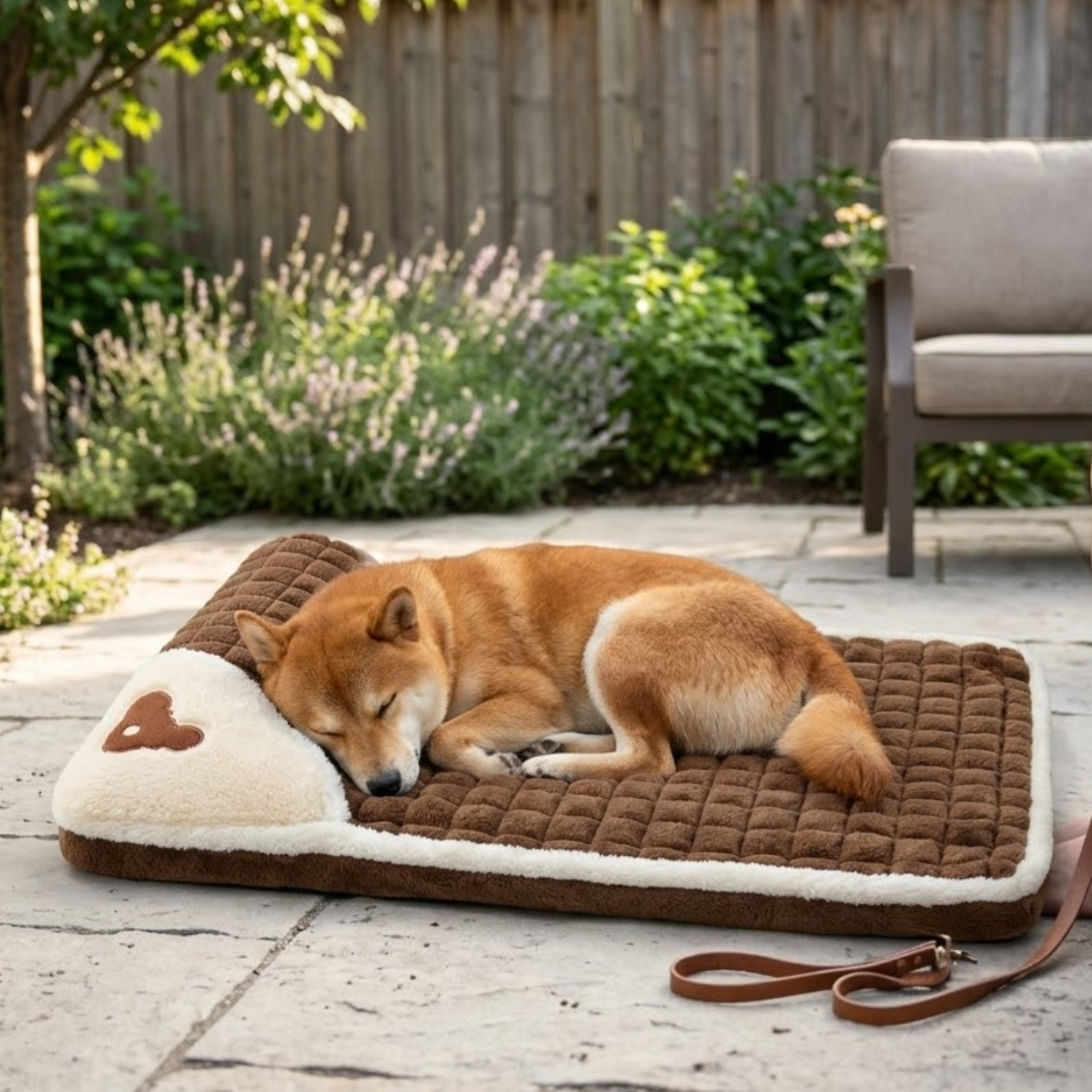 Memory Foam Dog Bed with Removable 100% Cotton Cover Machine Washable Pet Pillow Mat