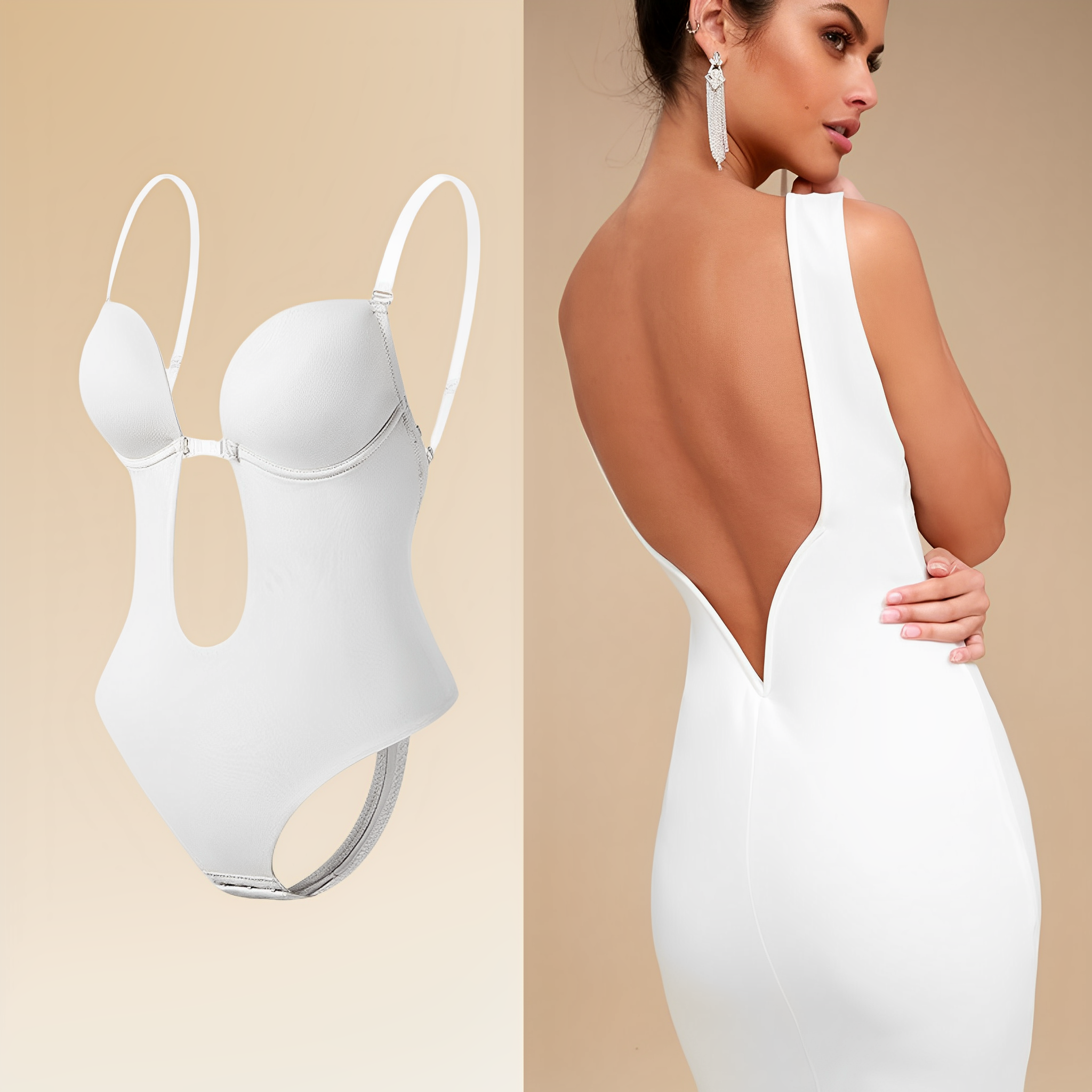 Backless Low Cut Shapewear Bodysuit