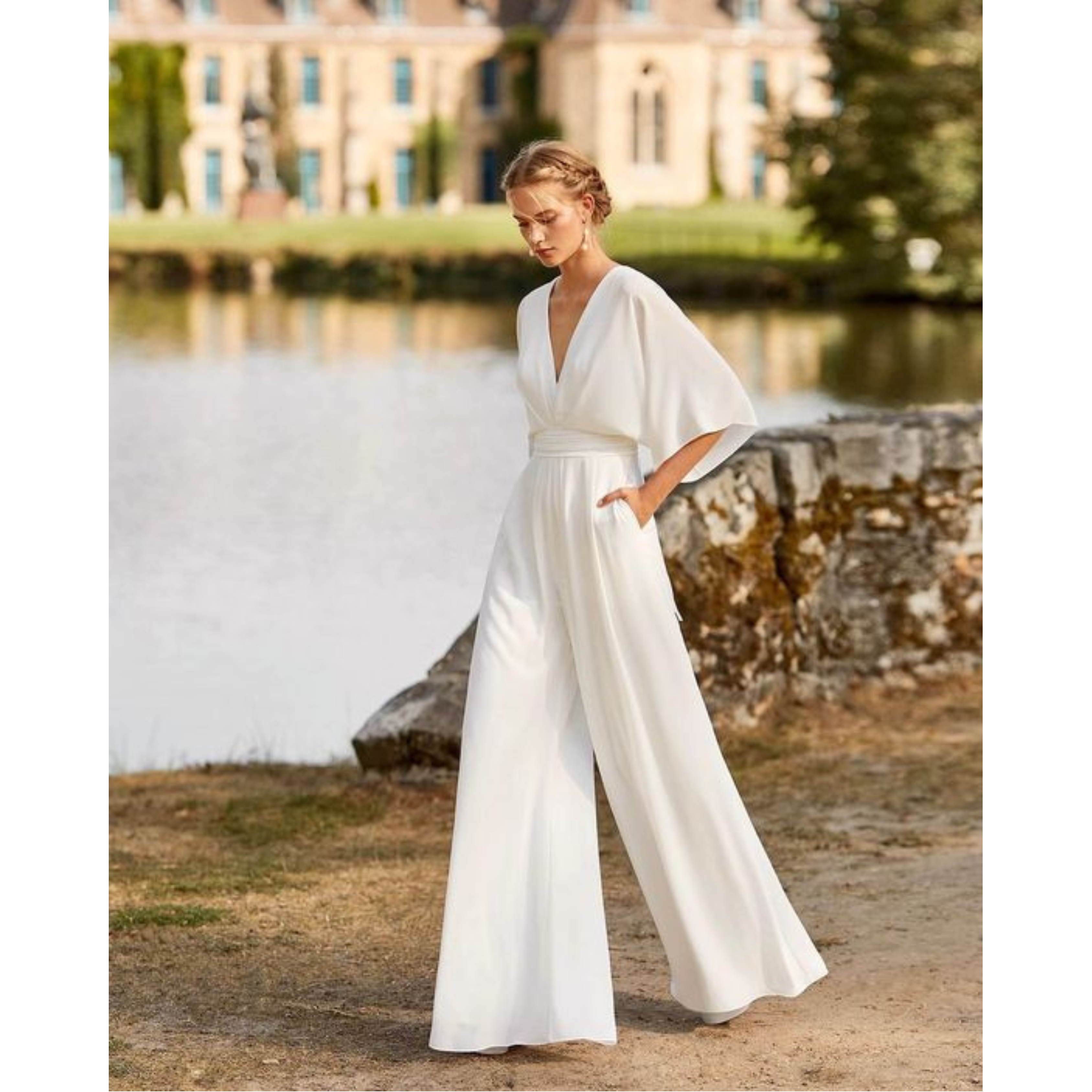 Wide Leg V-Neck Jumpsuit
