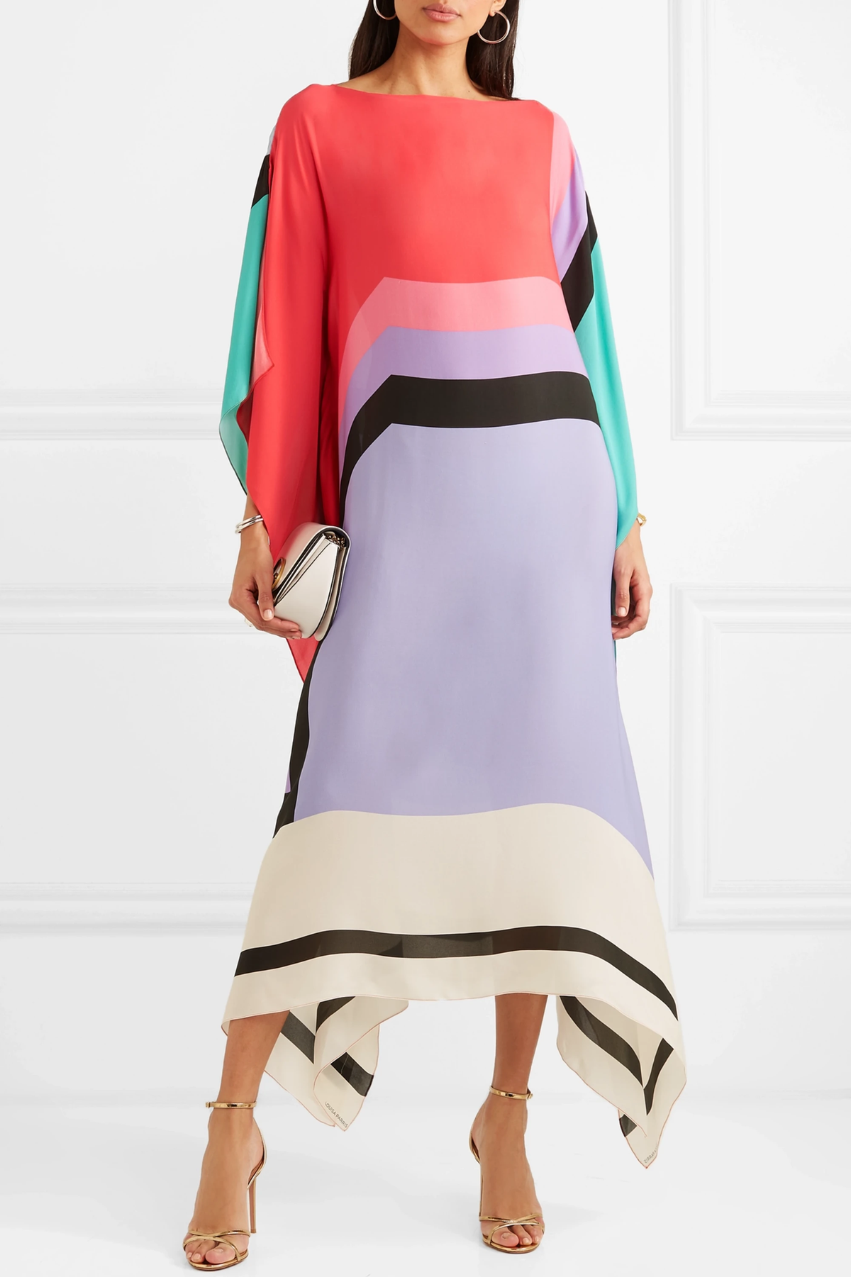 Women's kimono maxi dress with batwing sleeves — summer