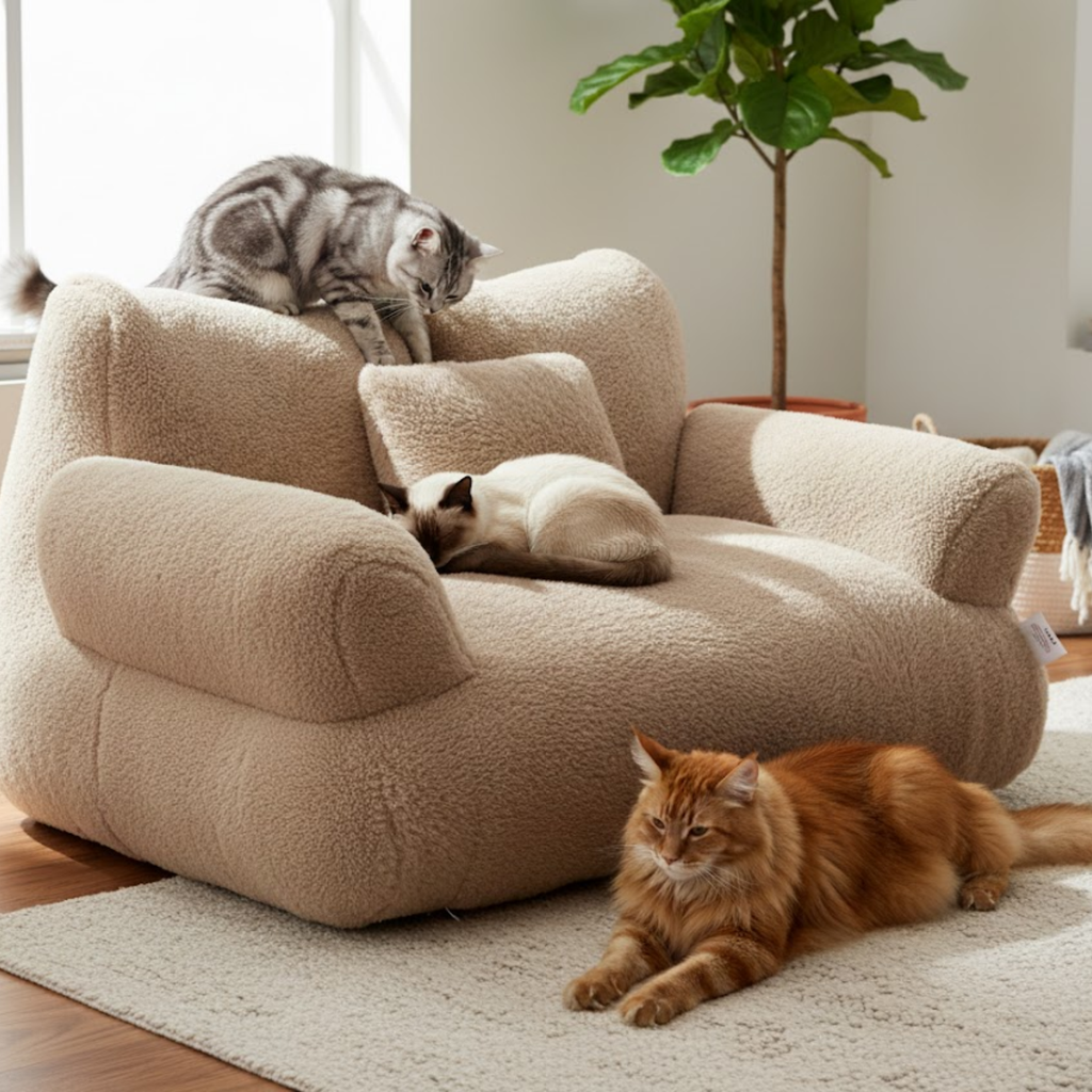 Cat Bed Dog Beds Easy Clean Soft Kitten Neck Bolster