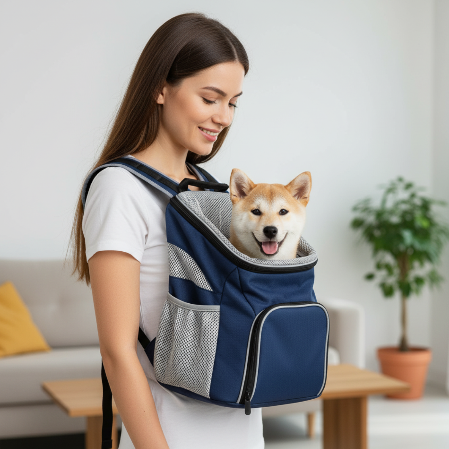 Thickened sponge pet carrier backpack for front or back travel