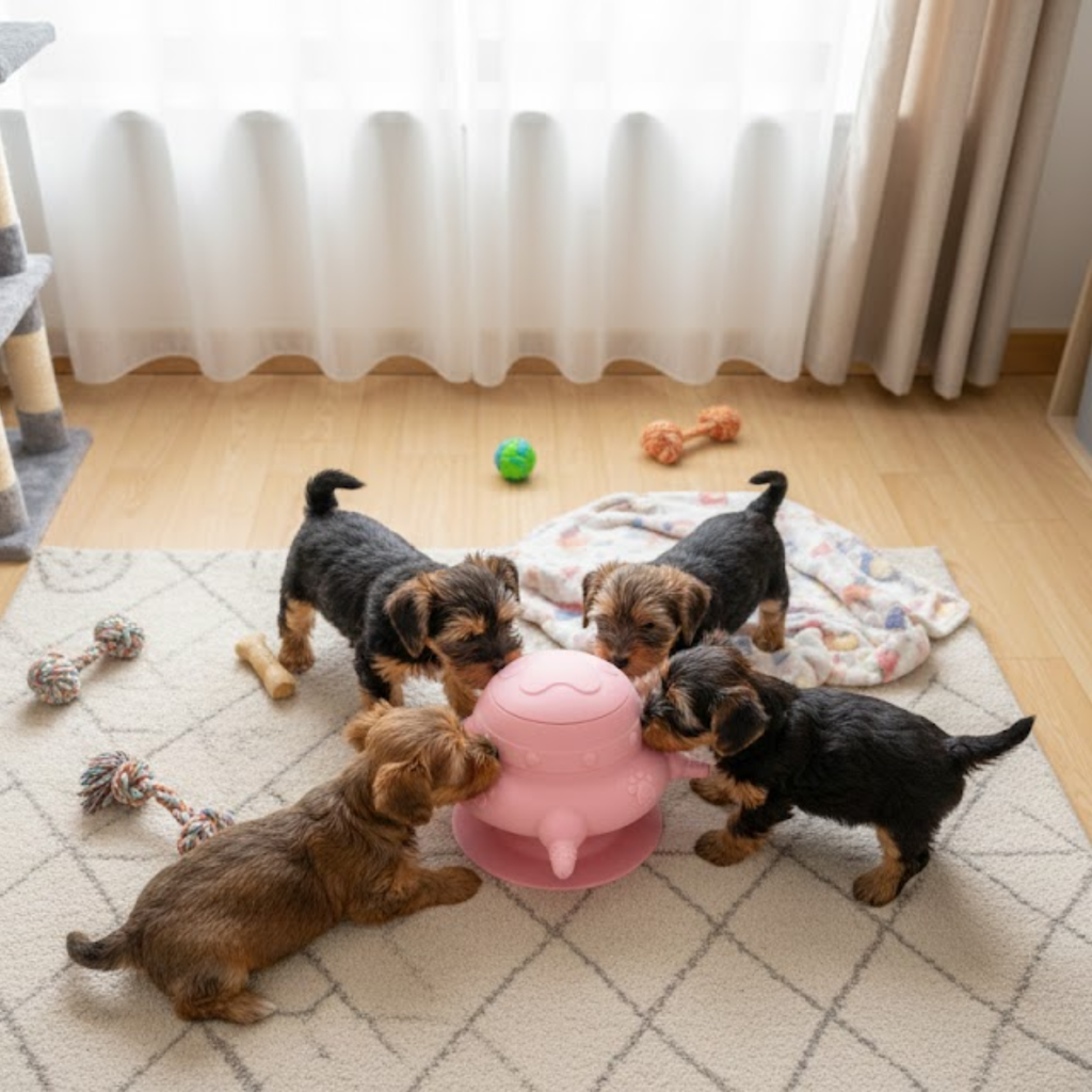 Silicone Puppy Feeding Station Multifunctional Pet Milk Feeder for Kittens and Dogs