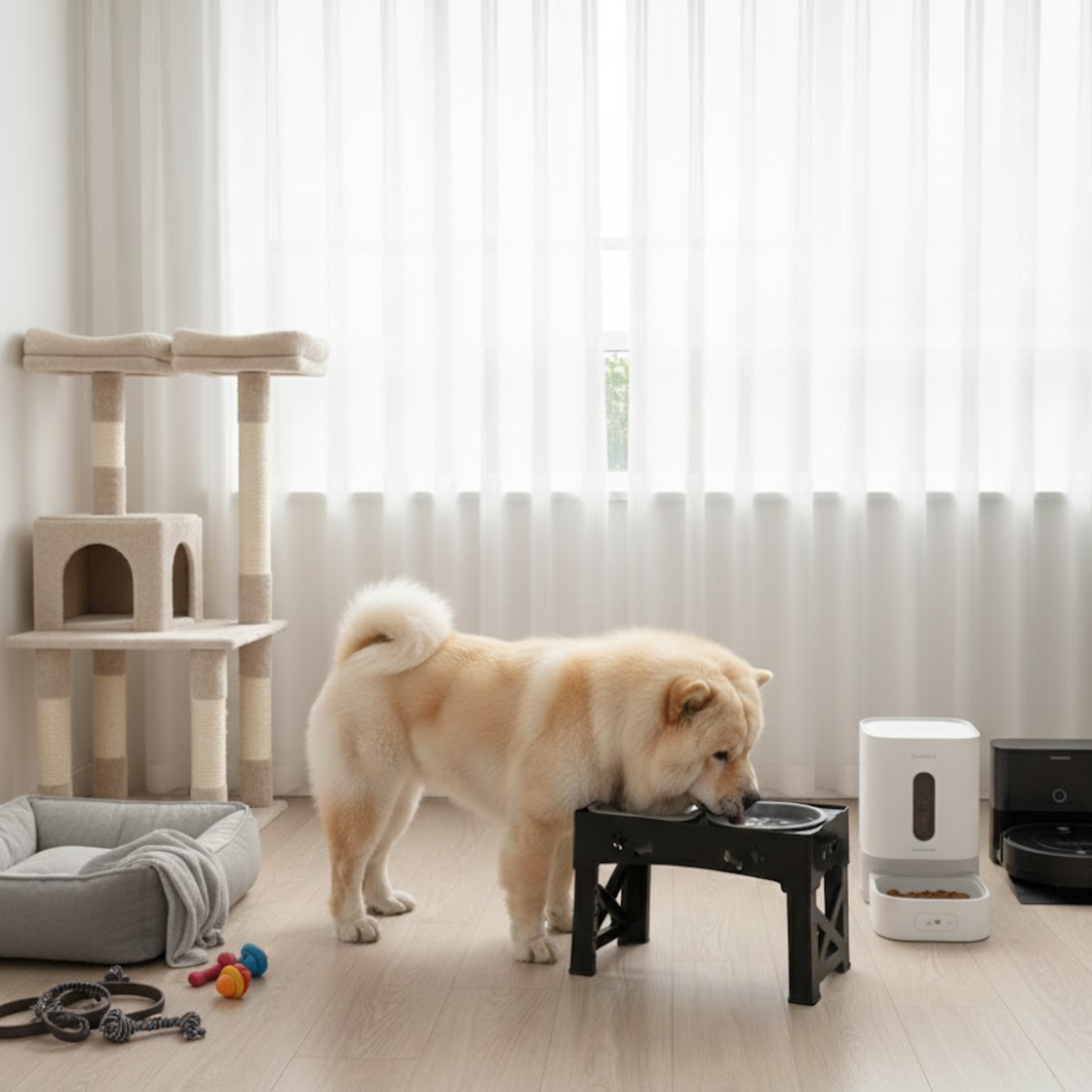 3-in-1 Pet Feeder Slow Feed Bowls Double Foldable