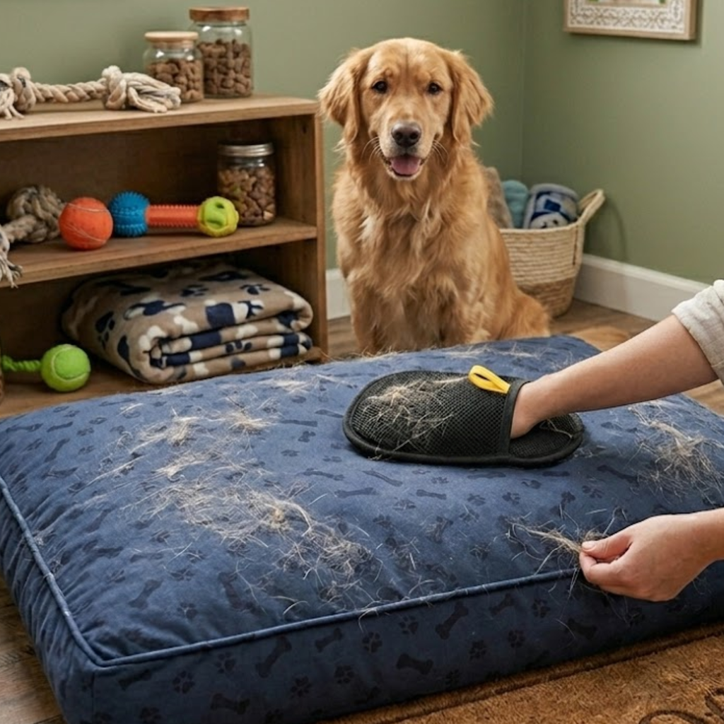 Pet Hair Removal Glove Double-Sided Reusable Grooming Tool for Furniture and Carpets