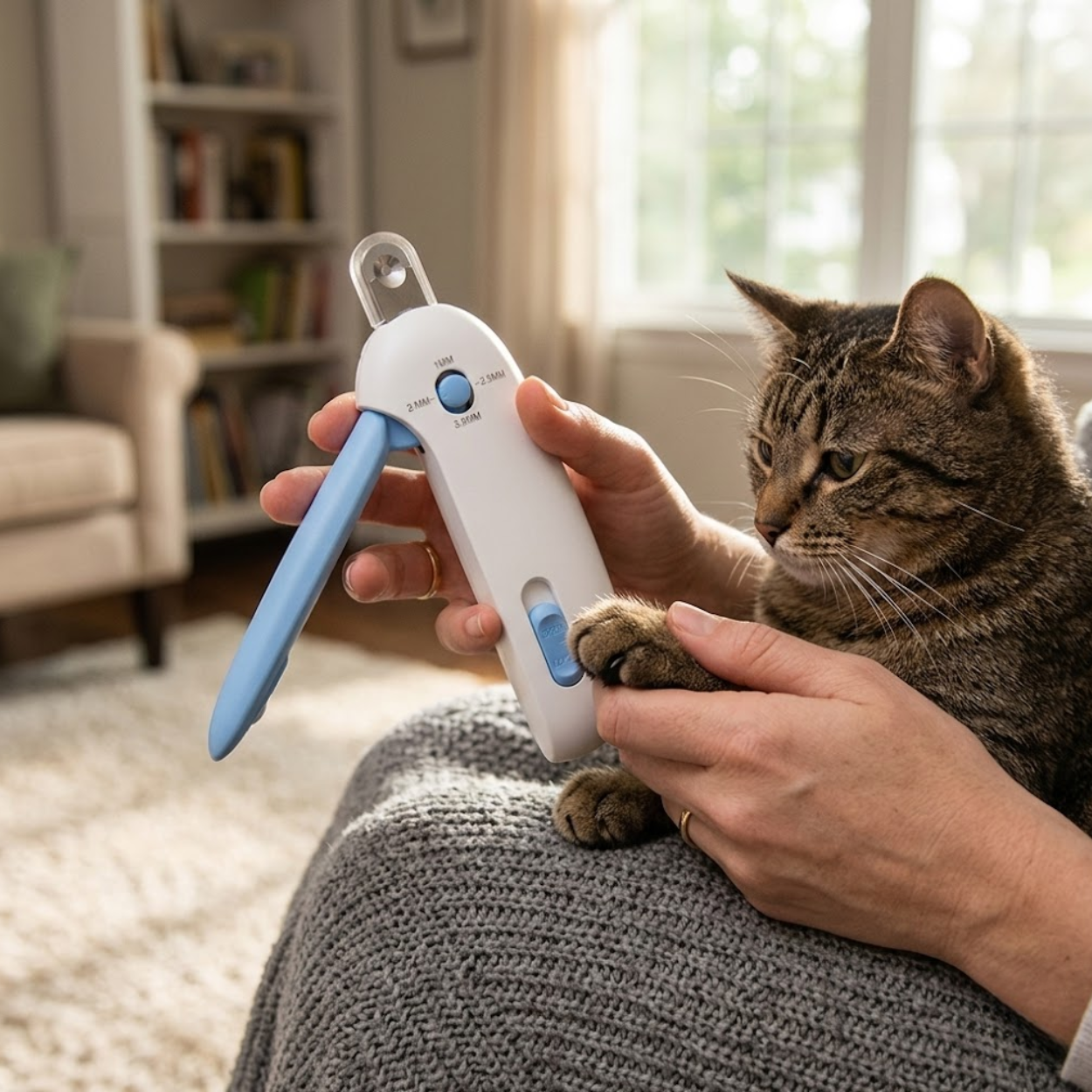 Professional Stainless Steel Pet Nail Clippers with Adjustable Aperture for Cats