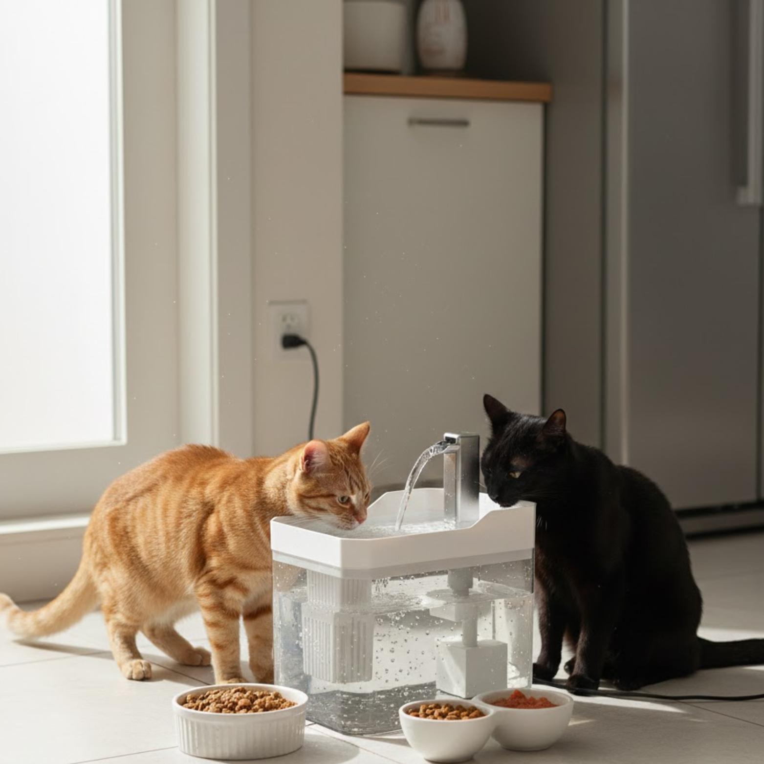 Transparent Pet Water Dispenser Automatic Circulating Drinker