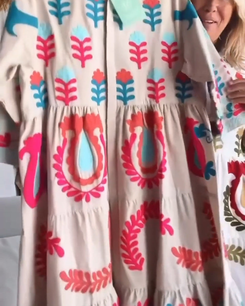 Women's Floral Graphic Midi Dress