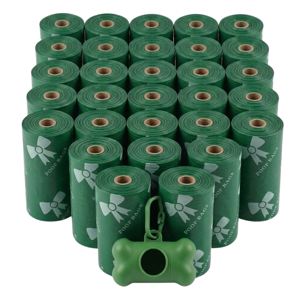 Leak-proof Dog Poop Bags with Bone Dispenser for Pet Waste Cleaning