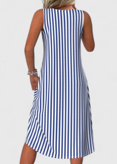 Midi striped dress | sleeveless casual wear for brunch
