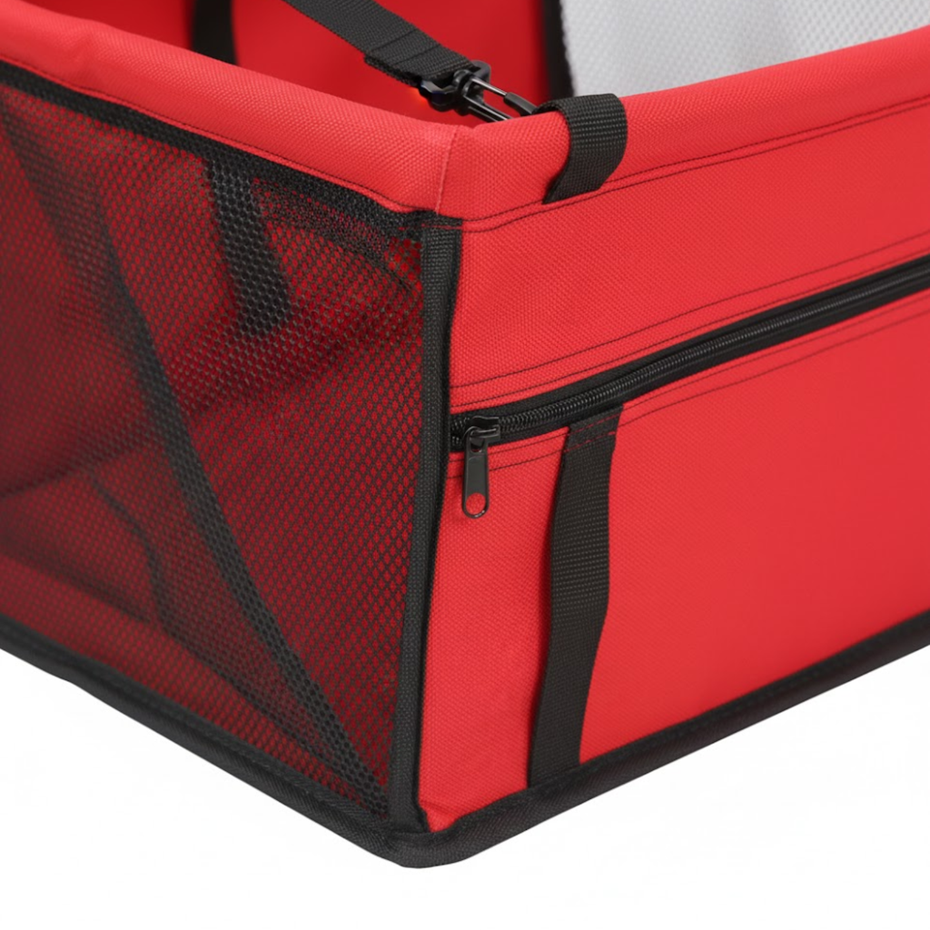 Dog Car Seat Booster Basket Foldable Travel Hammock with Safety Tether for Small Pets