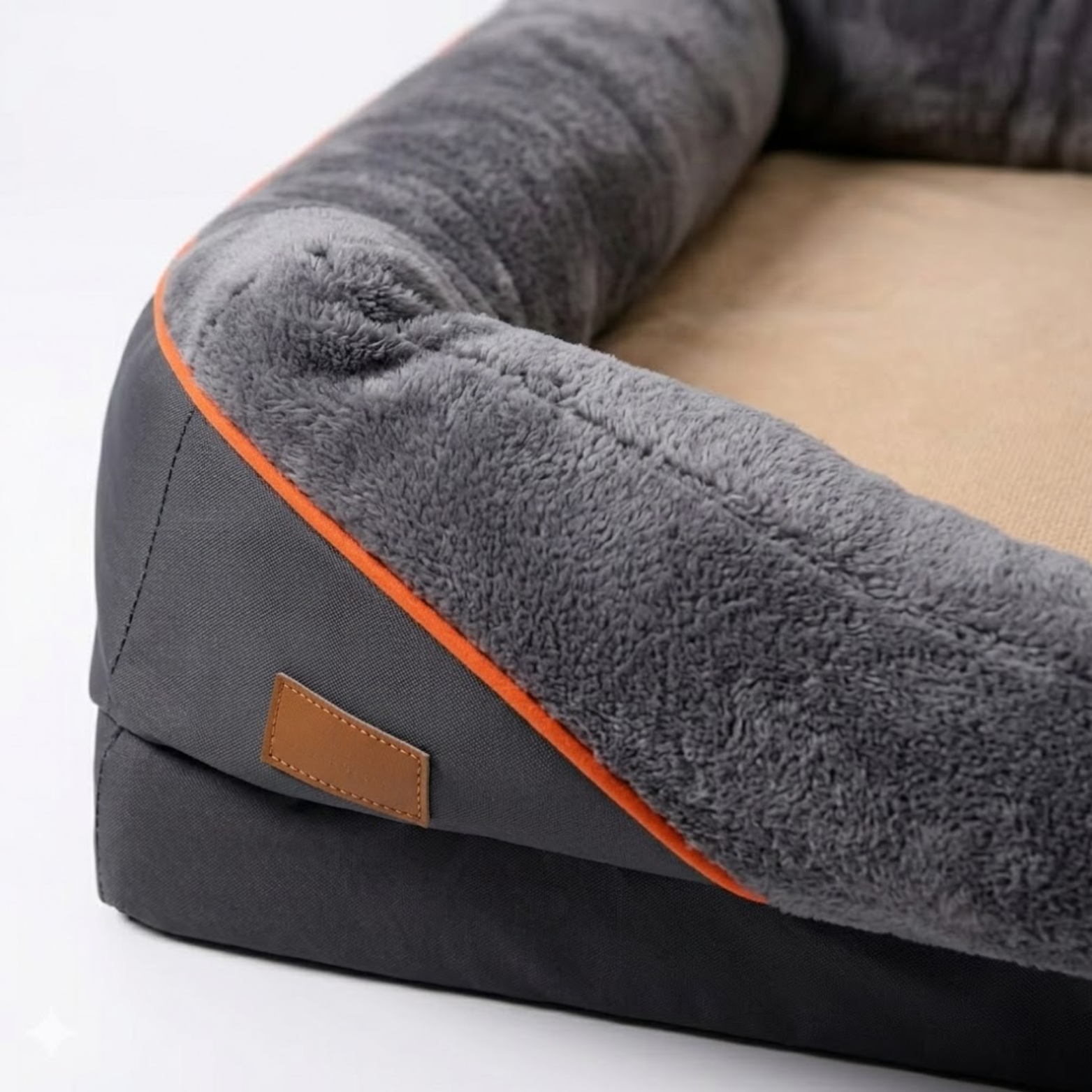 Memory Foam Dog Bed with Cotton Cover Waterproof Mattress and Bolstered Pet Sofa