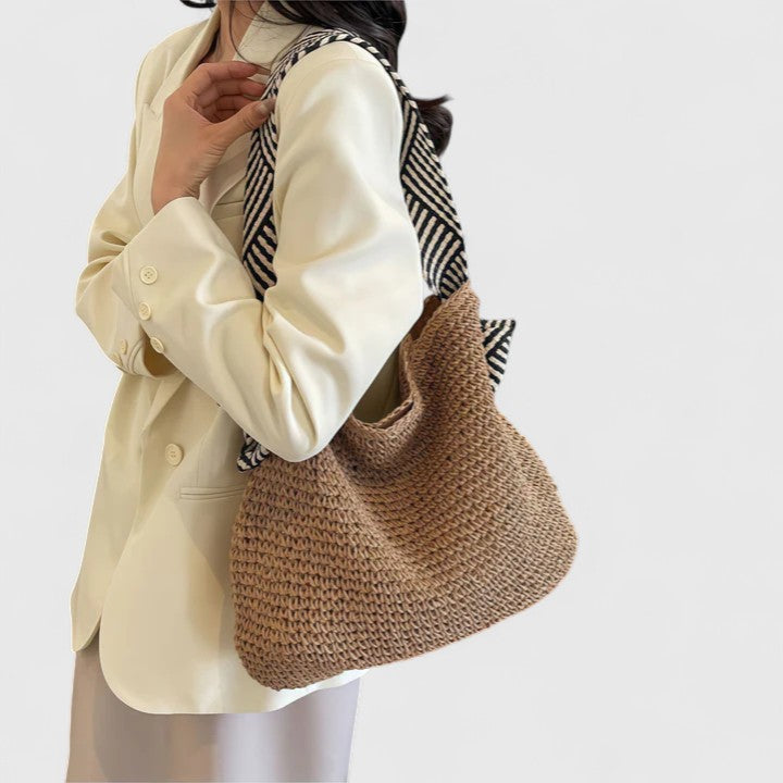 Large woven shoulder bag bohemian style