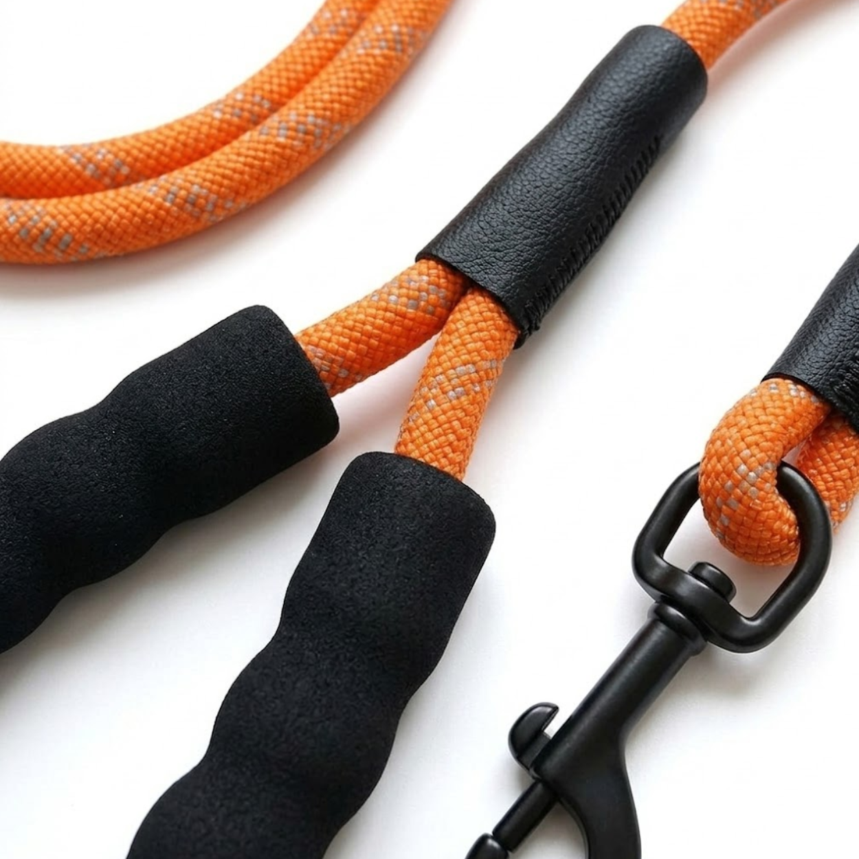 Reflective Long Dog Training Leash with Padded Foam Handle for Small to Large Dogs