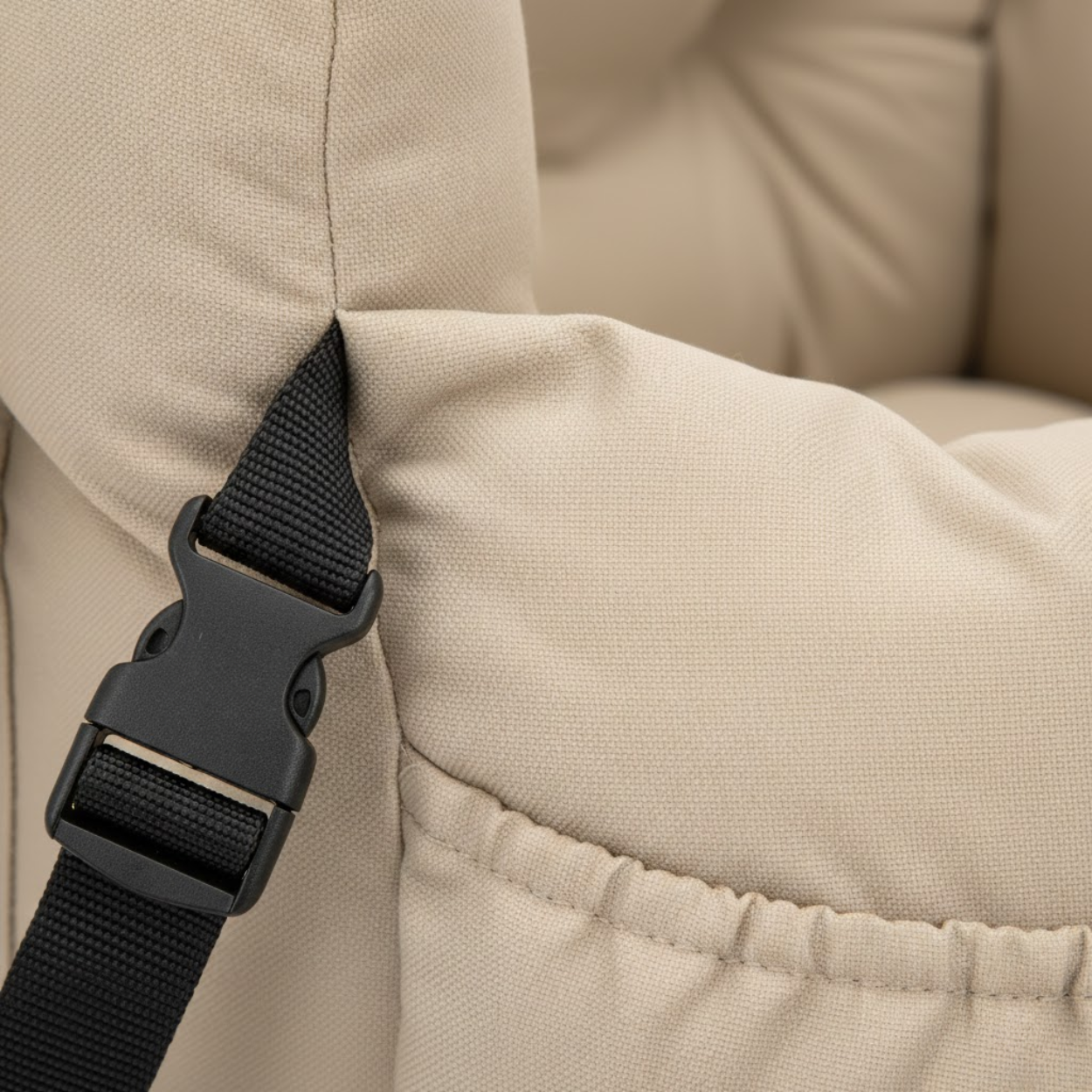 Dog Car Seat Bed with Safety Belt and Secure Straps for Travel