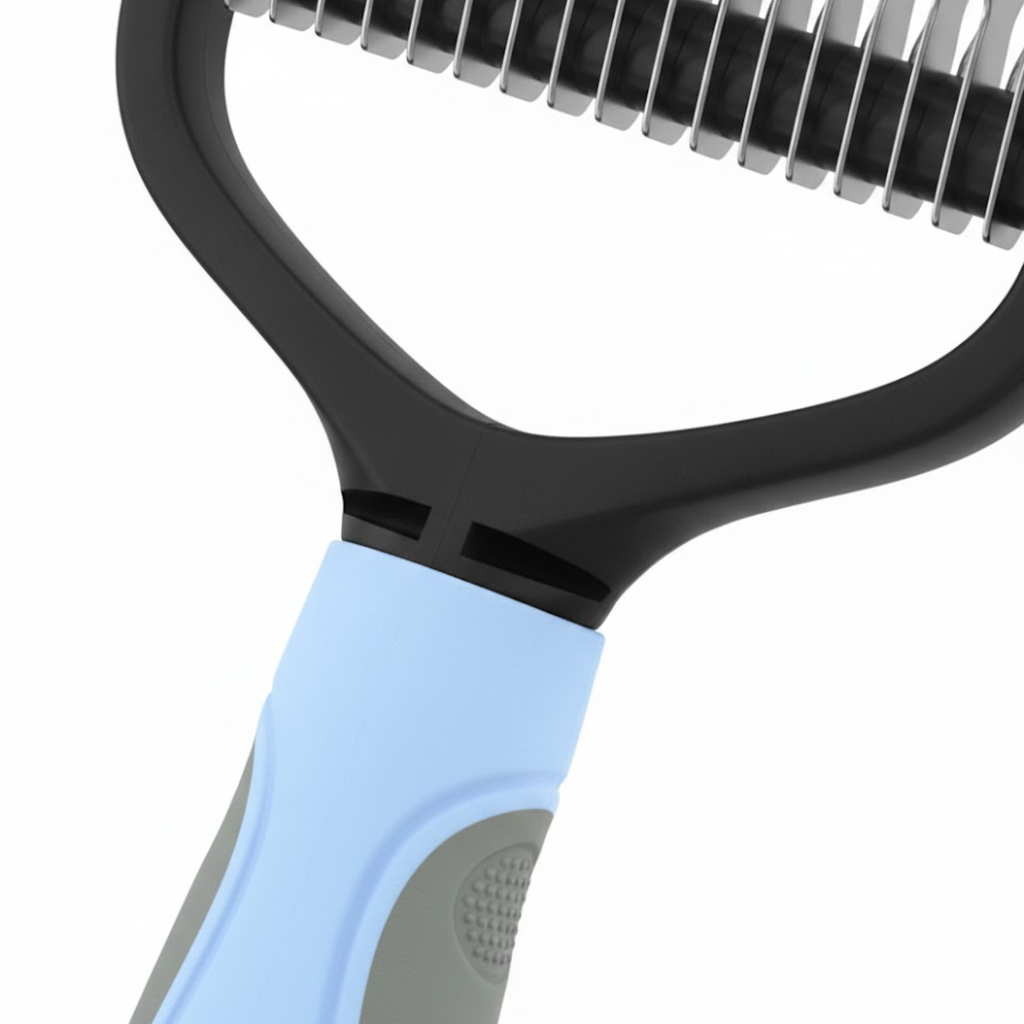 Pet Deshedding Brush Double Sided Stainless Steel Grooming Tool for Cats and Dogs