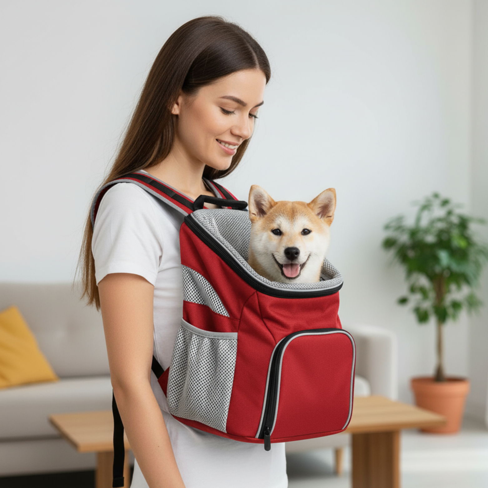 Thickened sponge pet carrier backpack for front or back travel