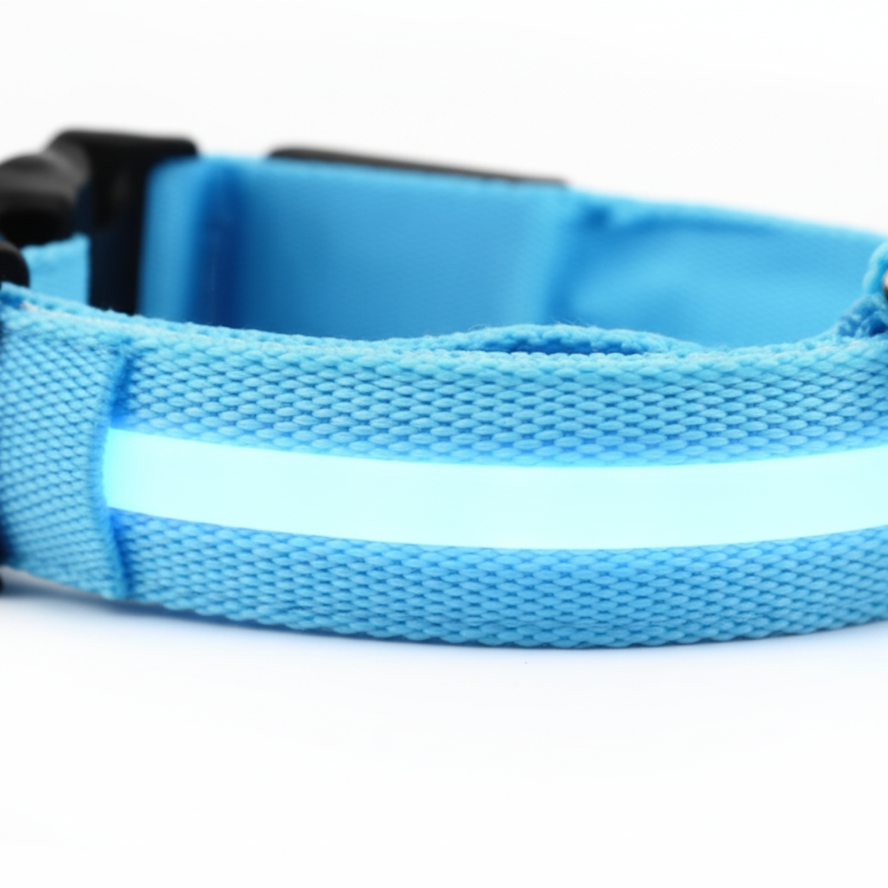LED Glowing Dog Collar USB Rechargeable Nylon Light Up Pet Safety Harness Adjustable