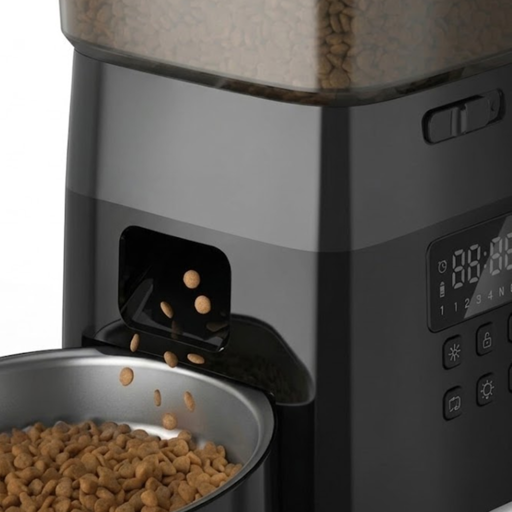 Automatic Pet Feeder with Stainless Steel Bowl and Dual Power Supply for Cats and Dogs