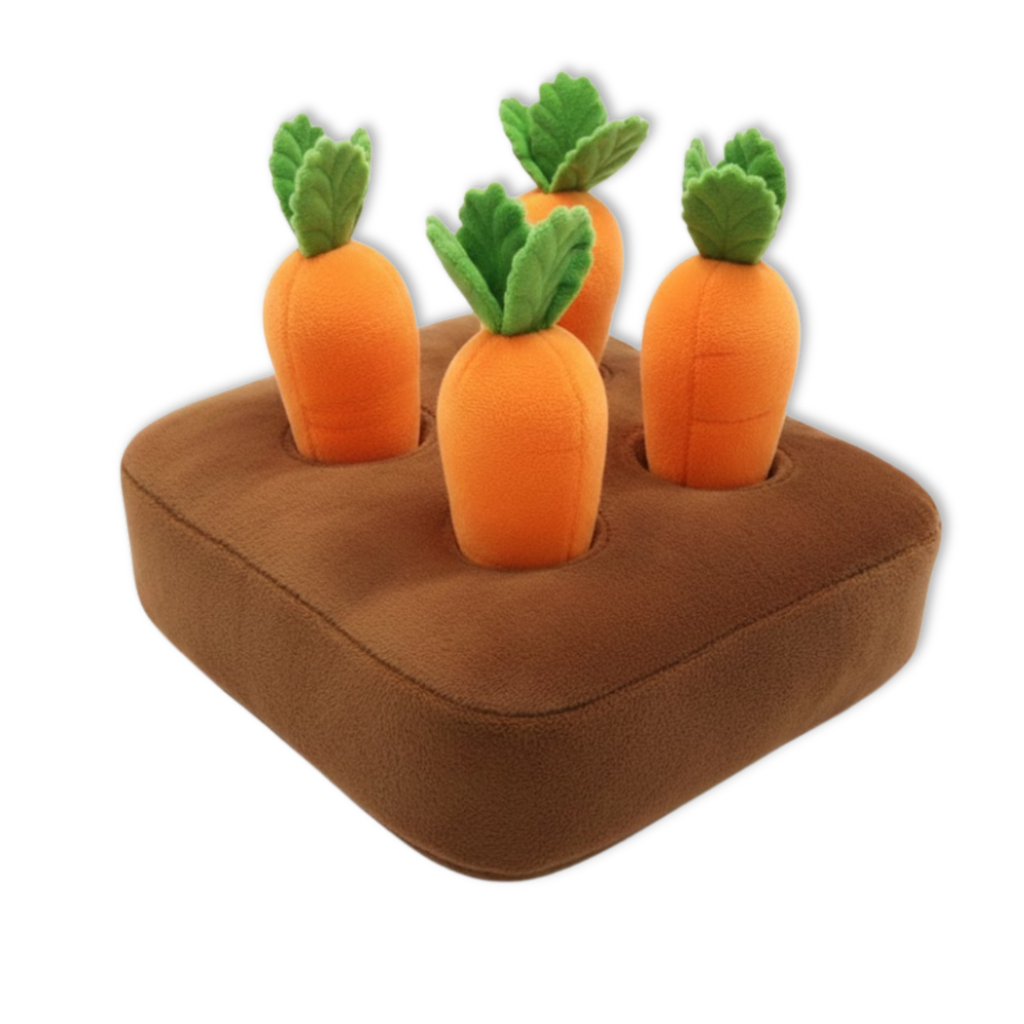 Dog Carrot Plush Toy Interactive Puzzle Non-Slip Nosework