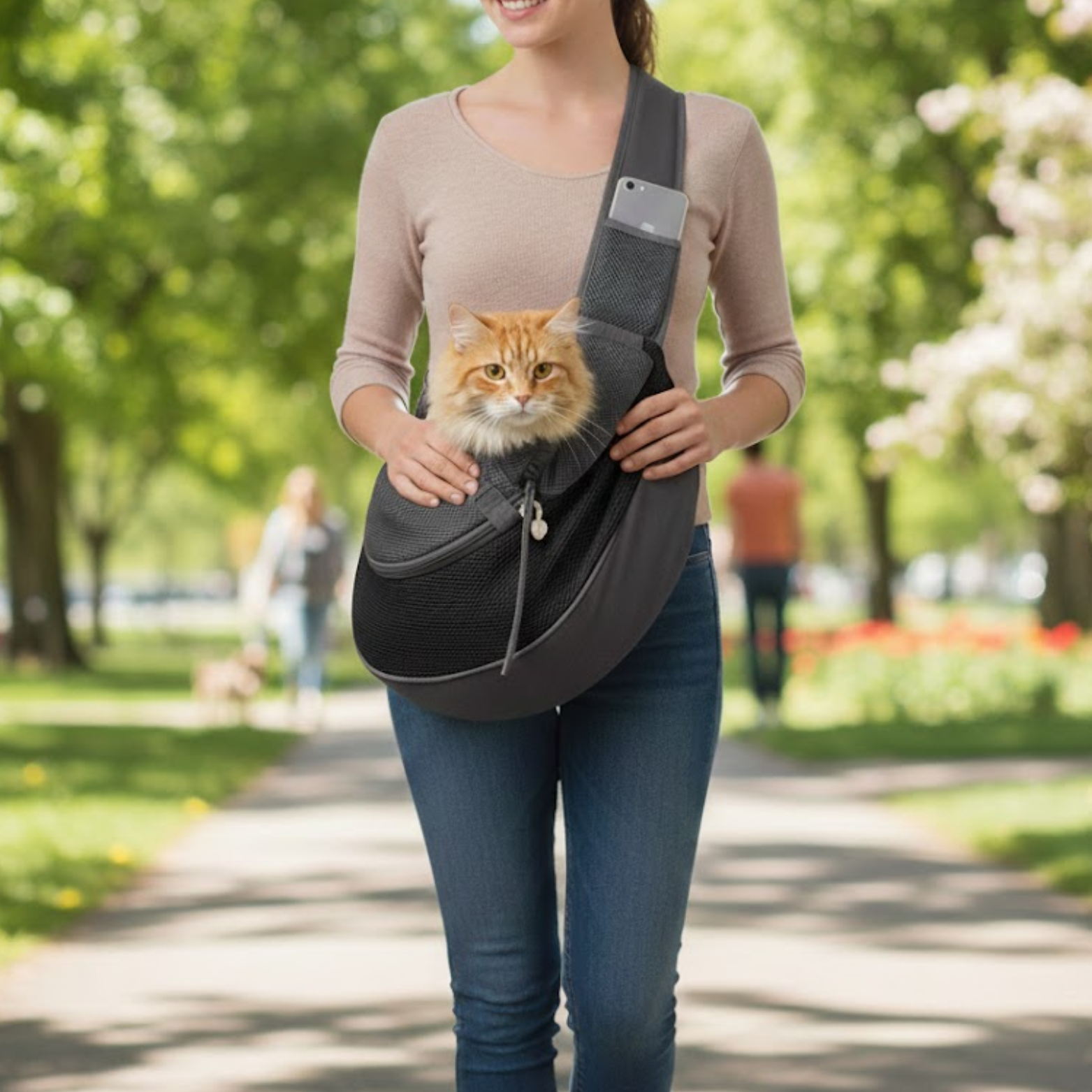 Pet Carrier Sling Breathable Mesh Shoulder Bag for Small and Medium Dogs and Cats