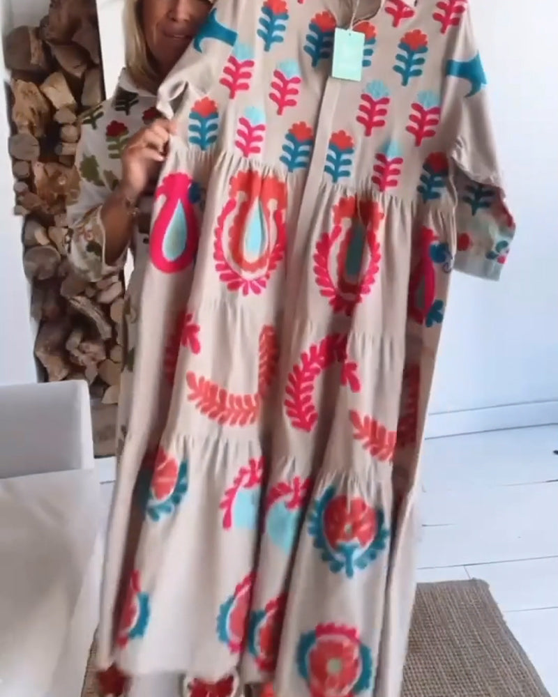 Women's Floral Graphic Midi Dress