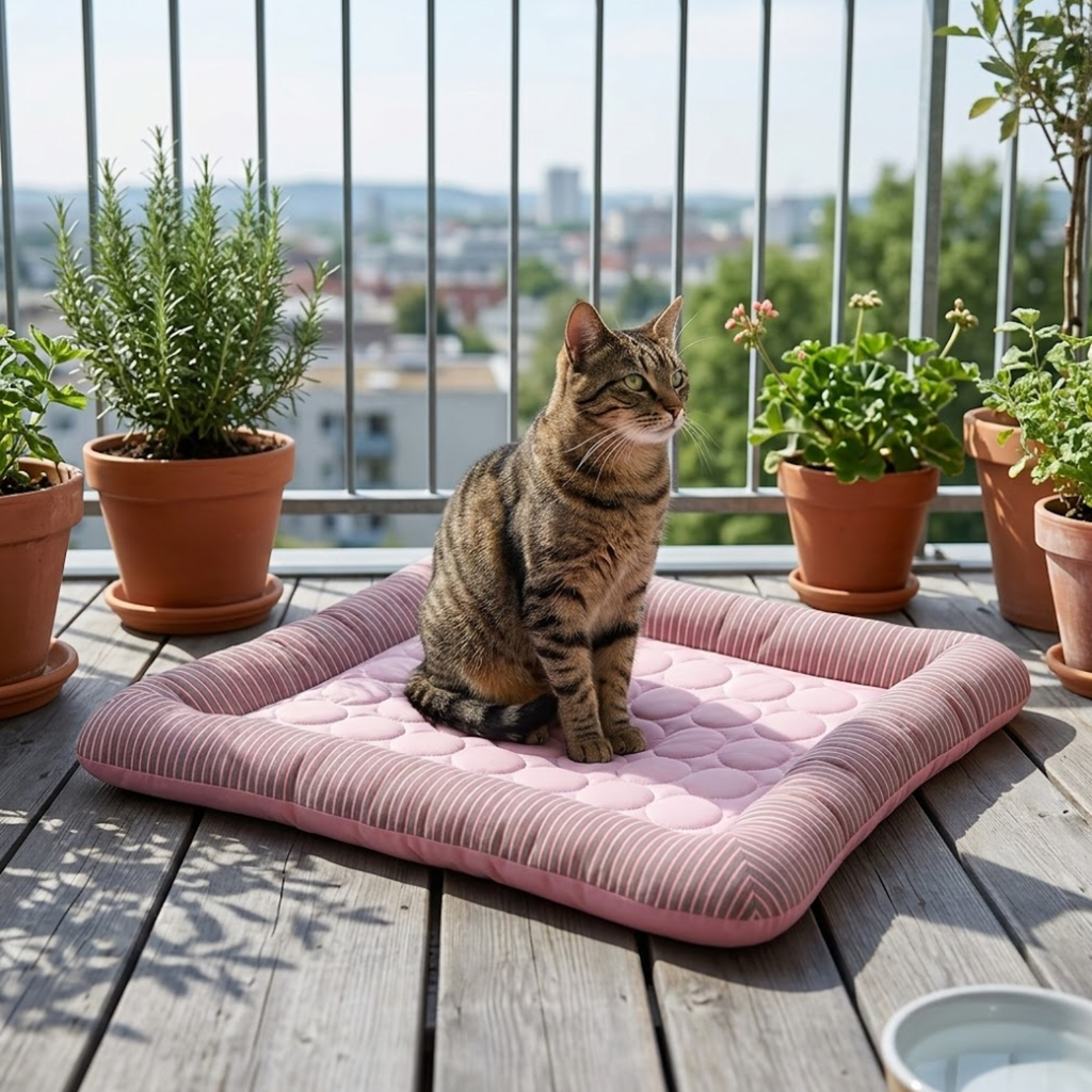 Ice Silk Dog Cooling Mat Breathable Cotton Pet Bed Washable Mattress for Cats