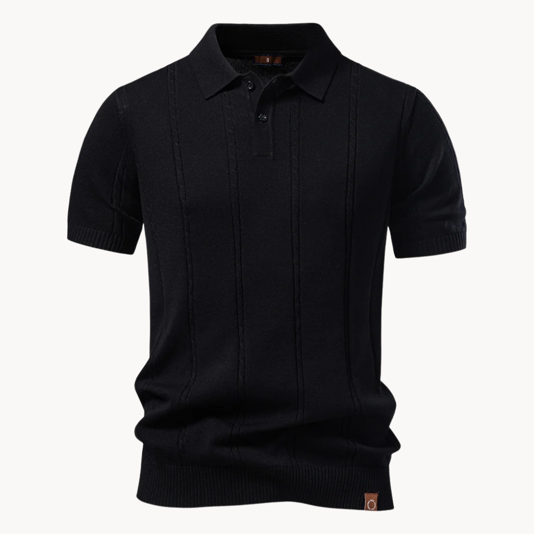 Polo shirt for men — modern fit ribbed texture — daily casual style