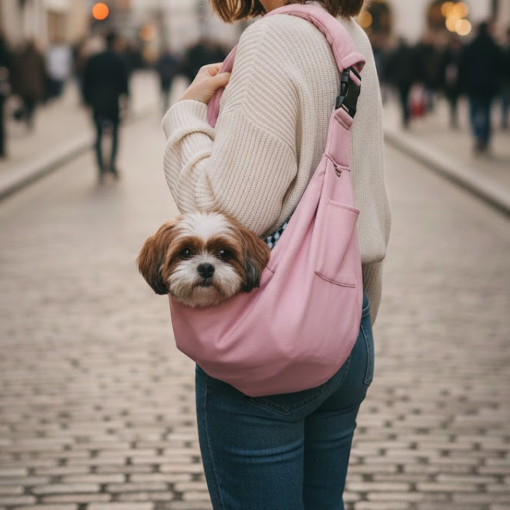 Pet Sling Carrier for Dogs and Cats with Adjustable Buckle Strap and Safety Hook