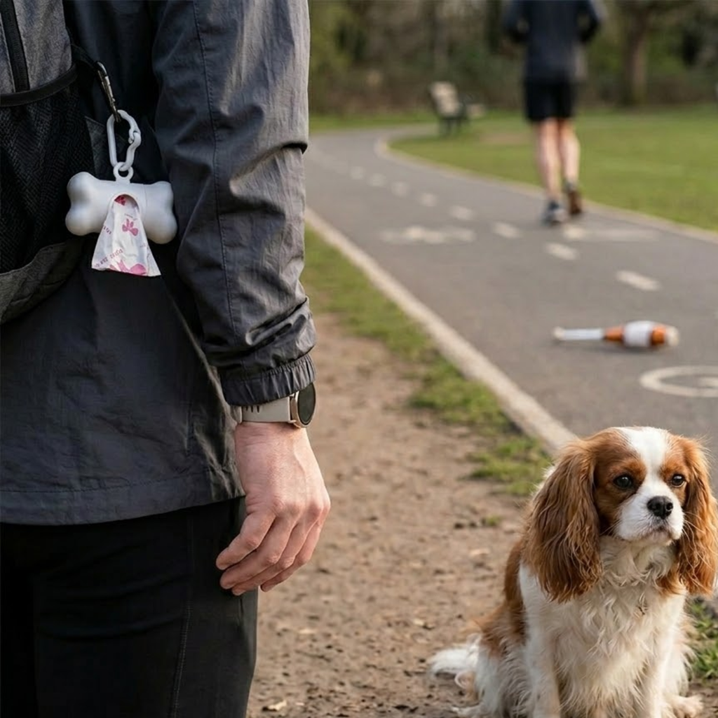 Leak-proof Dog Poop Bags with Bone Dispenser for Pet Waste Cleaning