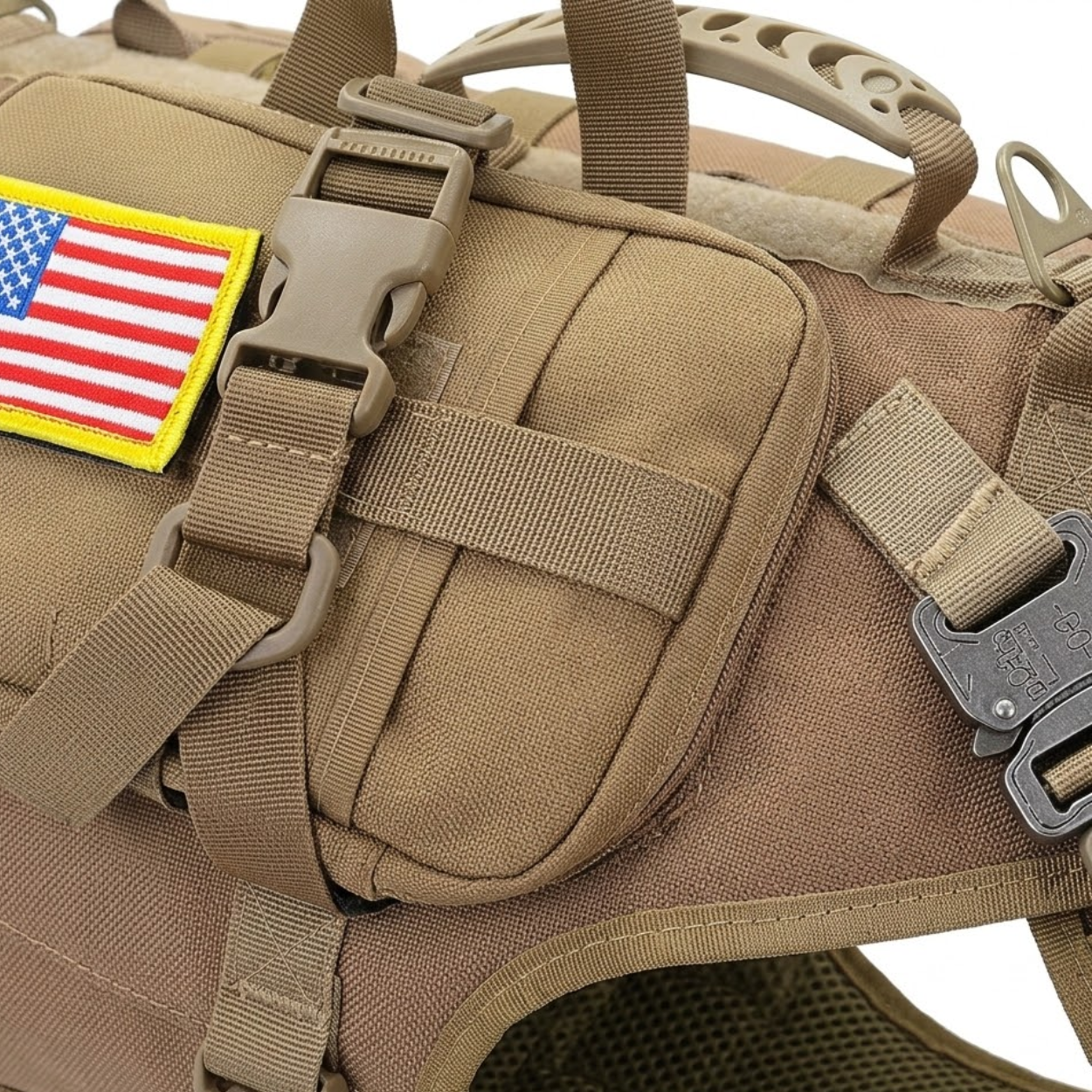 Tactical Dog Harness Military Nylon No Pull Vest With Molle Pouches and Handle