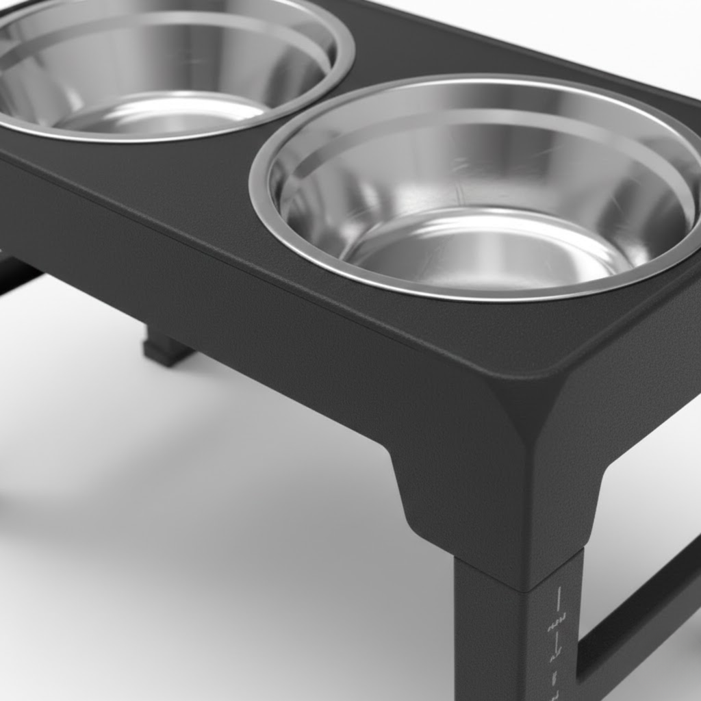 Elevated Dog Feeder with Adjustable Stand and Double Stainless Steel Bowls
