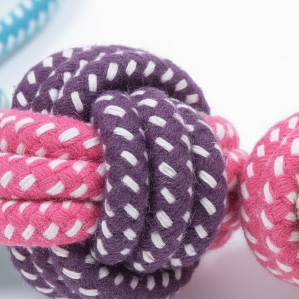 Interactive Cotton Rope Dog Toy Ball for Aggressive Chewers and Dental Care