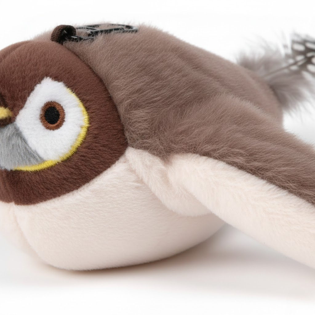 Interactive Flapping Bird Cat Toy USB Rechargeable Chirping Simulation Bird with Catnip