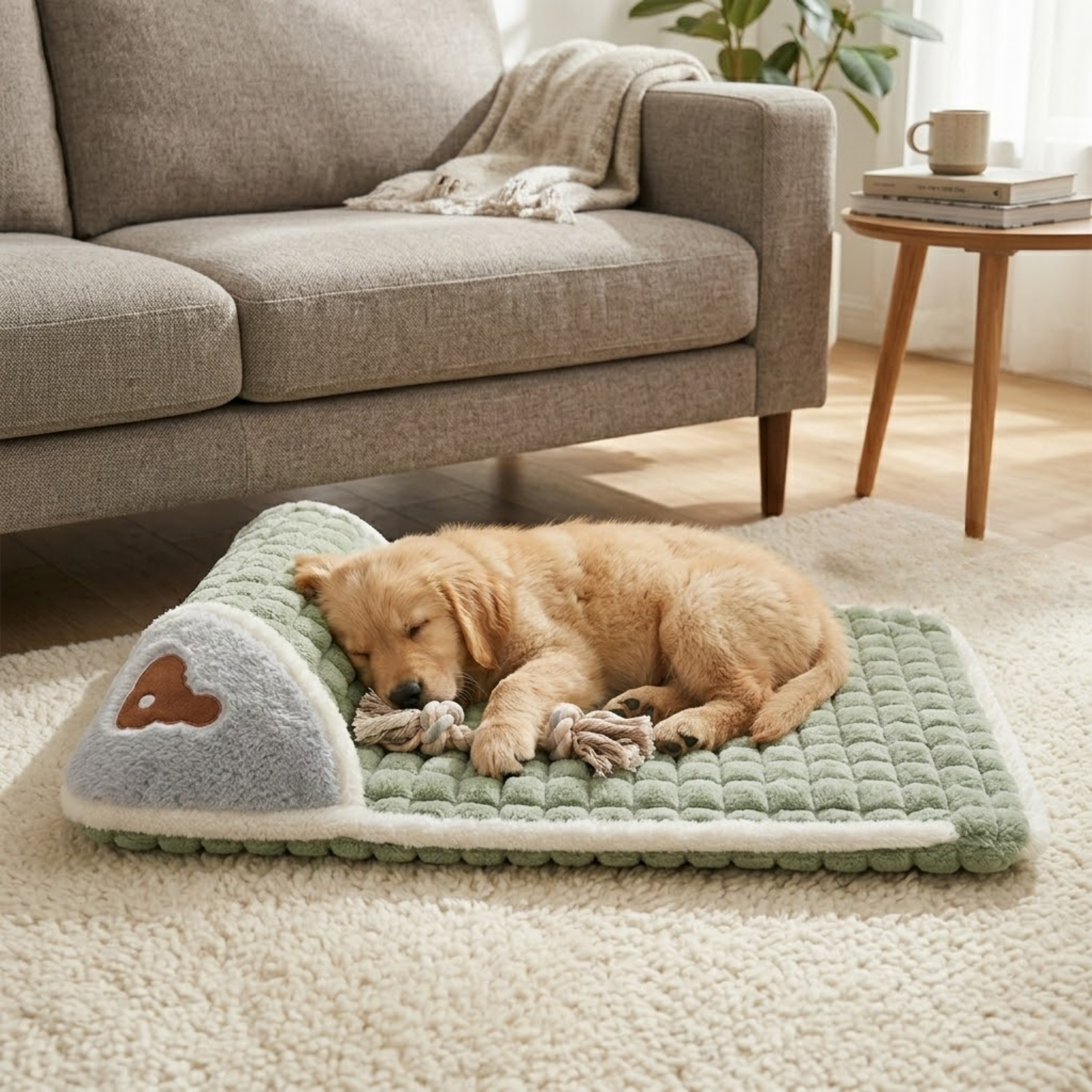 Memory Foam Dog Bed with Removable 100% Cotton Cover Machine Washable Pet Pillow Mat