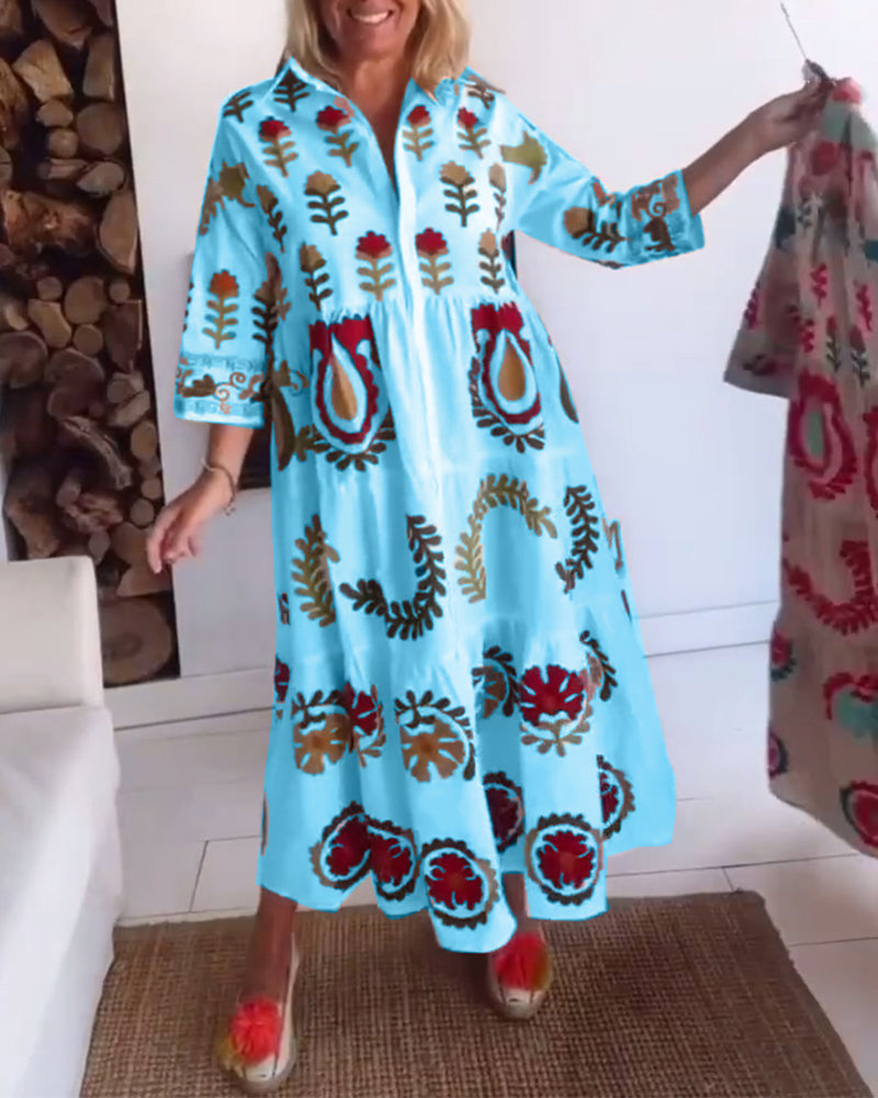 Women's Floral Graphic Midi Dress