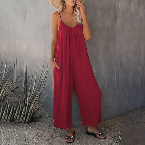 Wide Leg Spaghetti Strap Jumpsuit