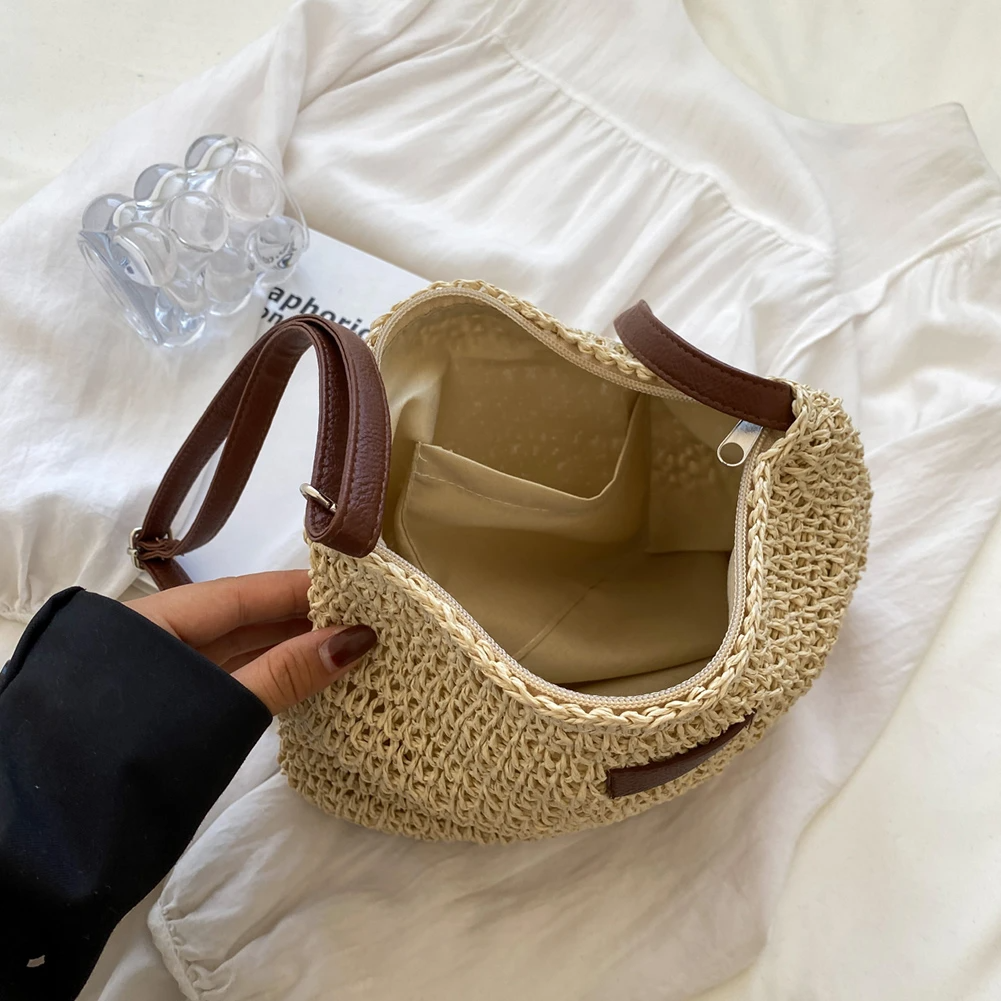 Women's casual crossbody bag - large knit hobo purse - beach vacation