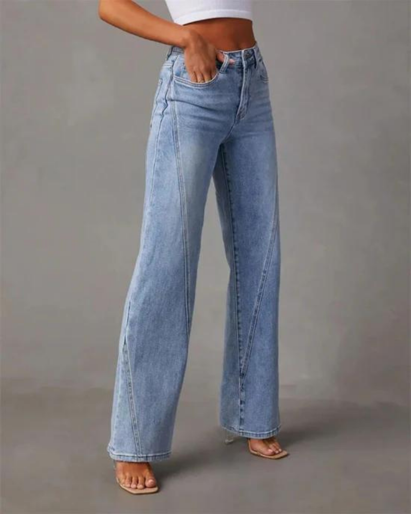 Women's Wide Leg Jeans Denim High Rise Waist Flattering Fit Casual Everyday