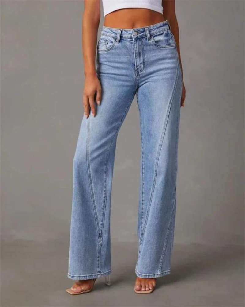 Women's Wide Leg Jeans Denim High Rise Waist Flattering Fit Casual Everyday