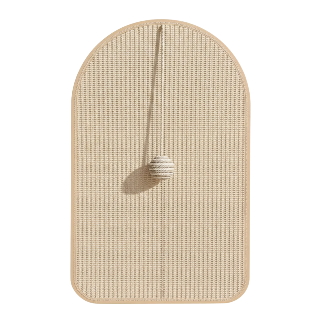 Cat Scratching Pad Wall Mounted Sisal Mat with Hanging Ball Toy for Indoor Cats